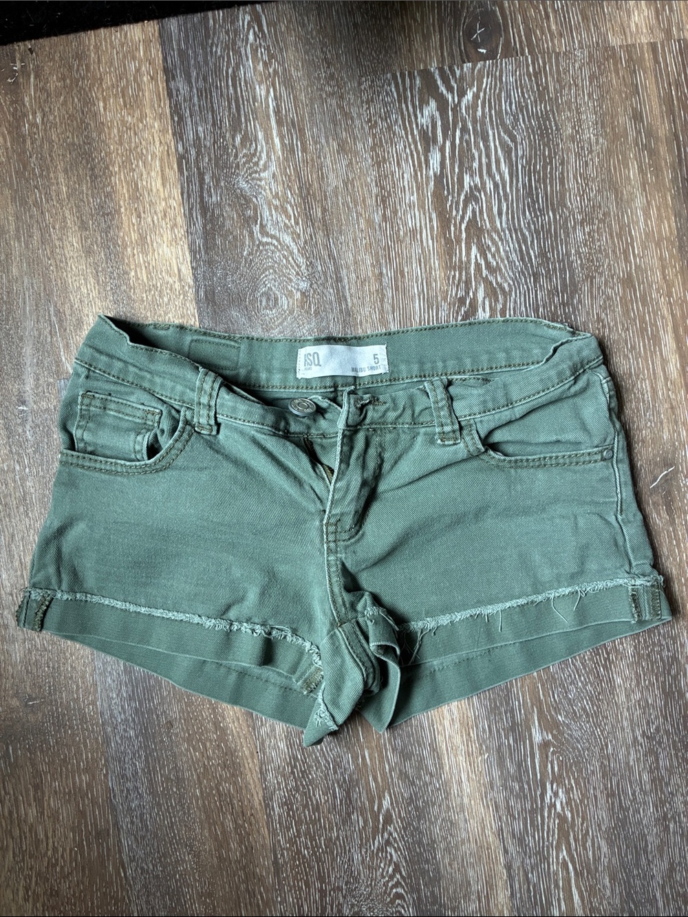 RSQ Olive Green Women's Denim Cutoff Shorts